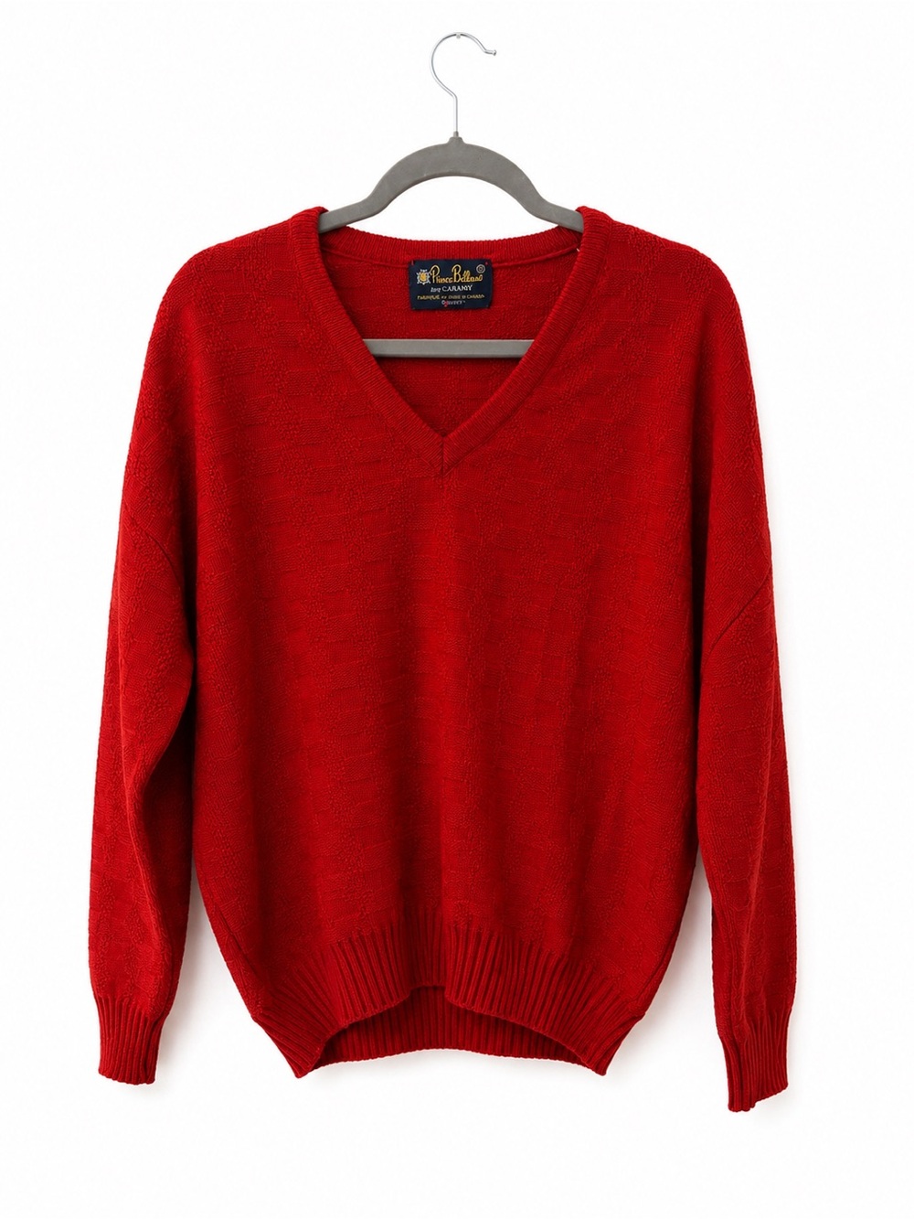 Vintage Made In Canada Red V-Neck Sweater